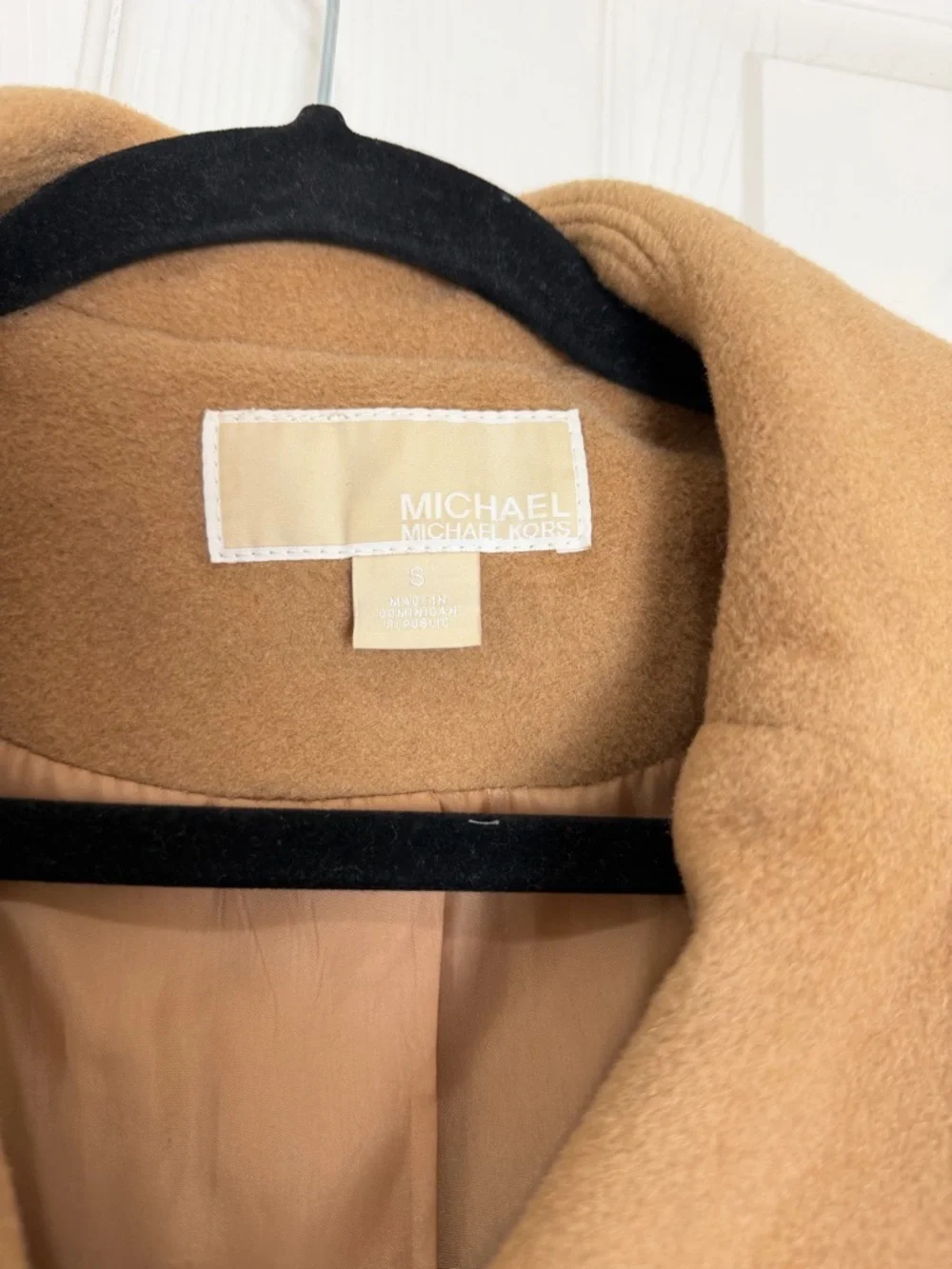 Michael Kors Camel Tan Wool-Blend Belted Coat